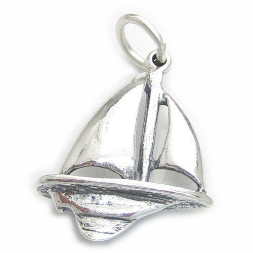 Yacht sterling silver charm .925 x 1 Sailing Boat Sail Boats charms