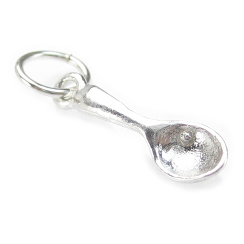 Spoon TINY sterling silver charm .925 x 1 cooking spoons charms EC805..A