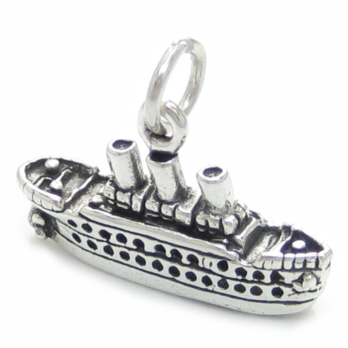 Cruise ship sterling silver charm .925 x 1 Holiday Ocean Liner charms