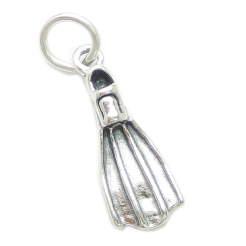 Divers Fin sterling silver charm .925 x 1 Scuba Diving fins charms