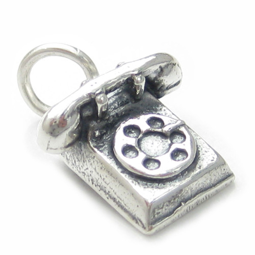 Telephone sterling silver charm .925 x 1 Phones Phone charms