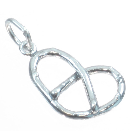 Pretzel sterling silver charm .925 x 1 Pretzels Food Snack Snacks charms