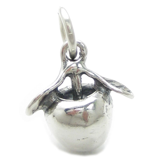 Apple sterling silver charm .925 x 1 Apples Fruit Fruits Pomme charms