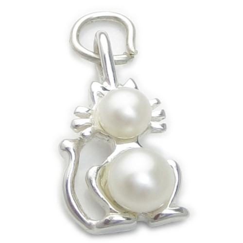 Cat sterling silver charm .925 x 1 Pussy Cats charms H