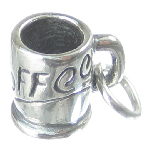 Coffee Mug Cup sterling silver charm .925 x 1 Drinks Drinking charms