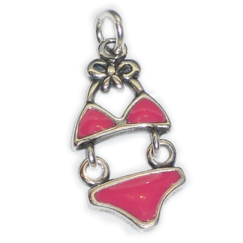 Bikini Swimsuit sterling silver charm .925 x 1 Swimming Charms A1