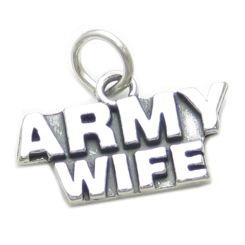 Army Wife sterling silver charm .925 x 1 Armed Forces charms