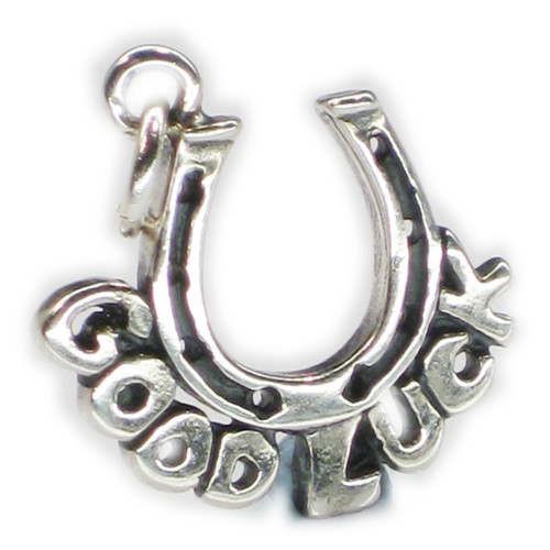 Good Luck sterling silver horseshoe charm .925 x1 Lucky charms