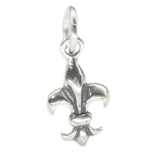 Fleur De Lis sterling silver small charm .925 x 1 Scouting charms
