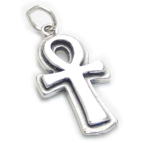 Ankh Cross sterling silver charm pendant .925 Ankhs and Ank Crosses
