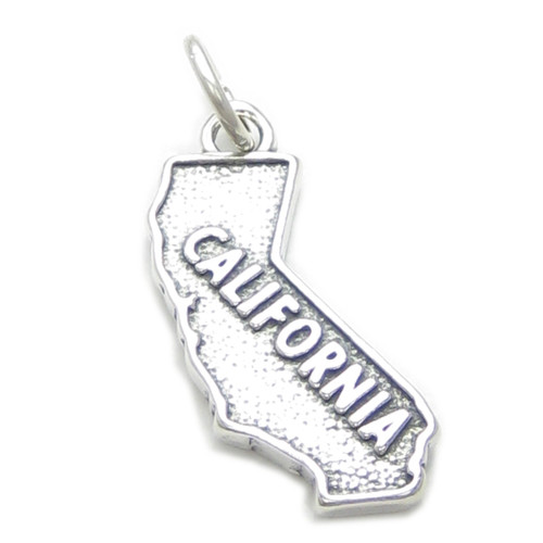 California map sterling silver charm .925 x1 USA States of America charms