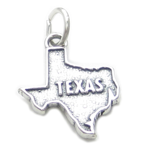 Texas map sterling silver charm .925 x1 USA States of America charms