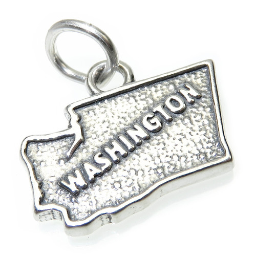 Washington map sterling silver charm .925 x1 USA States of America charms
