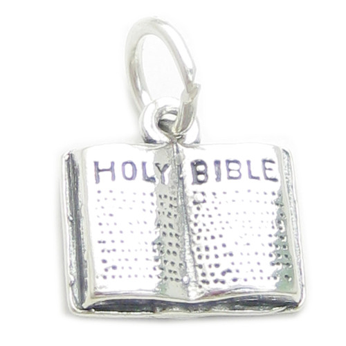 Holy Bible sterling silver charm .925 x 1 Christian Bibles charms