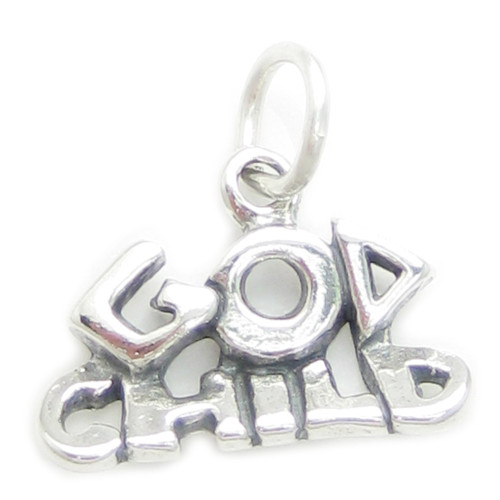 God Child sterling silver charm .925 Godchild Christening charms