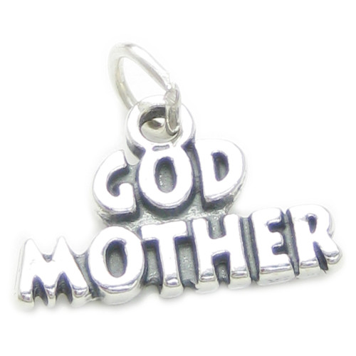 Godmother sterling silver charm .925 x 1 God Mother Christening charms