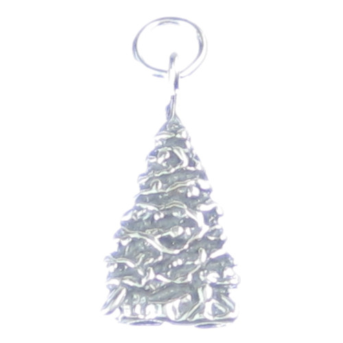 Christmas Tree sterling silver charm .925 x 1 Xmas Trees charms A