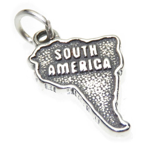South America map sterling silver charm .925 x1 Southern American charms