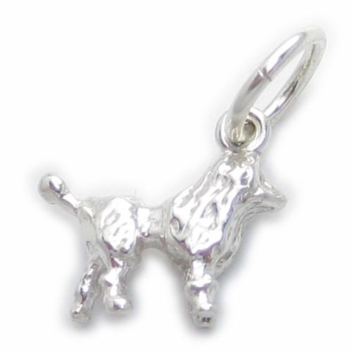TINY Poodle dog sterling silver charm .925 Poodles Dogs charms