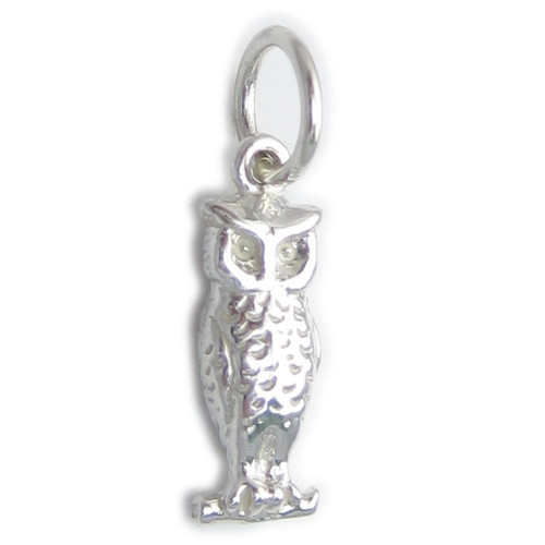 Owl sterling silver charm .925 owls bird birds charms A1