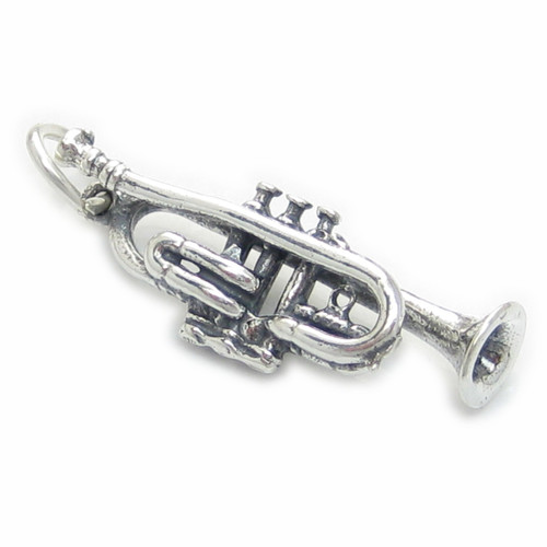 Trumpet sterling silver charm .925 x 1 Trumpets charms