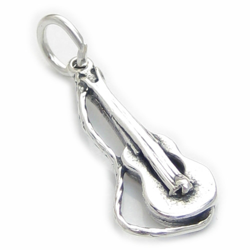 Guitar sterling silver charm .925 x 1 Music Guitars charms