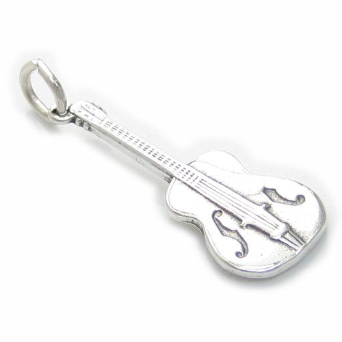 Guitar sterling silver charm .925 x 1 Guitars Music Band Musician charms