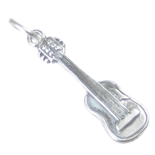 Guitar sterling silver charm .925 x 1 Guitars Music Band Musician charms A1