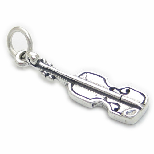 Violin 2D sterling silver charm .925 x 1 Violins charms