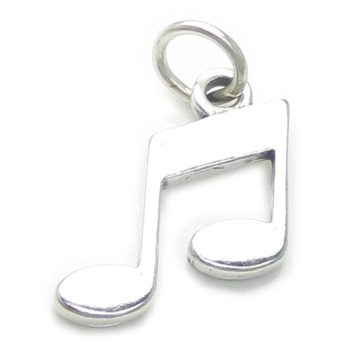 Music Note sterling silver charm .925 x 1 Musician Musical Notes charms