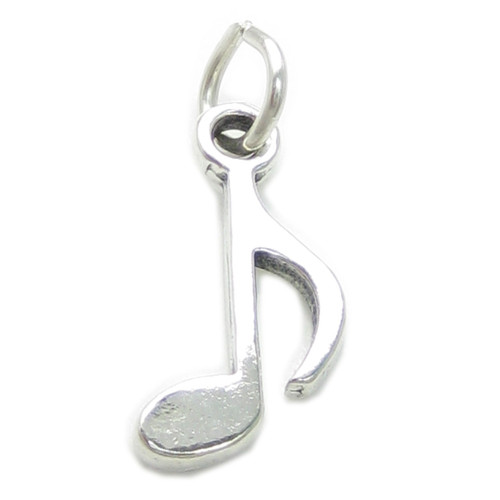 Music 8th Note sterling silver charm .925 x 1 Musician Notes charms