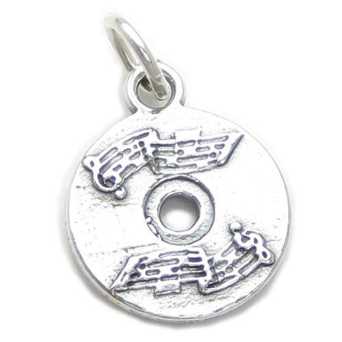 CD Compact Disc sterling silver charm .925 x 1 CDS Discs Music charms