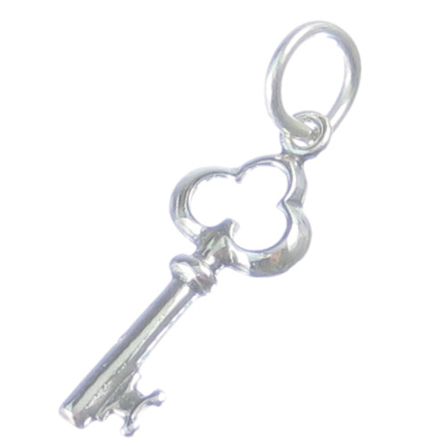 Key 2D sterling silver charm .925 x 1 Keys charms