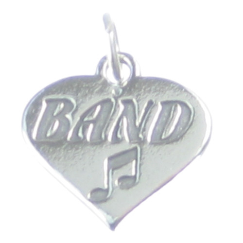 Band Heart sterling silver charm .925 Music Bands Musician charms