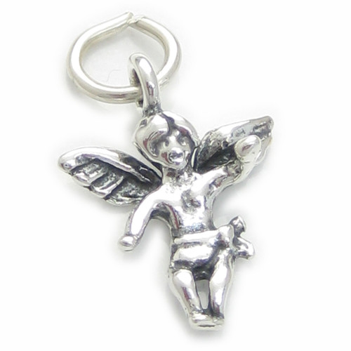 Angel small sterling silver charm .925 x1 Angels Memory Protection charms