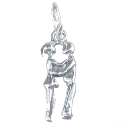 Boy and Girl Kissing sterling silver charm .925 x 1 Love Loving couples
