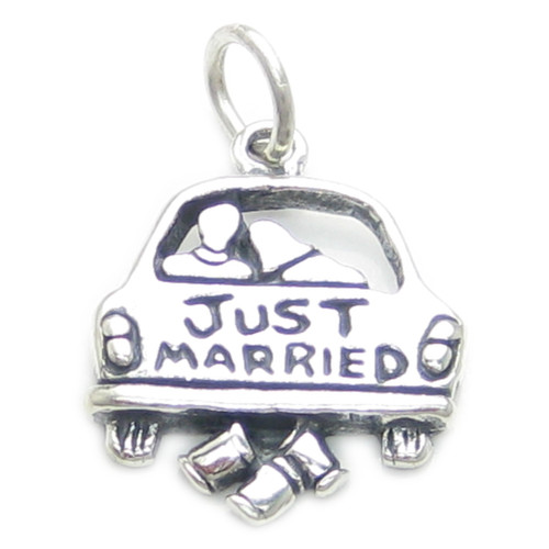 Just Married sterling silver charm .925 x 1 Marriage Wedding charms