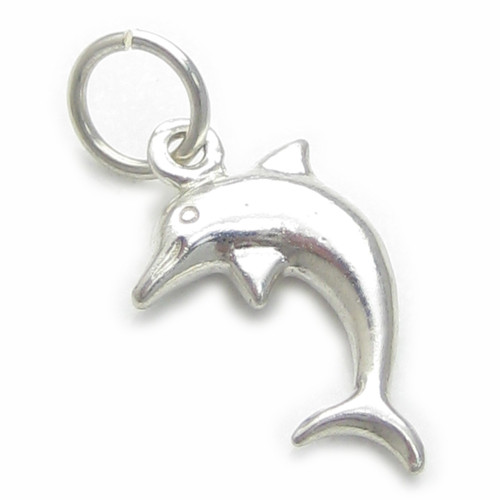 Dolphin sterling silver charm .925 x 1 Dolphins charms T