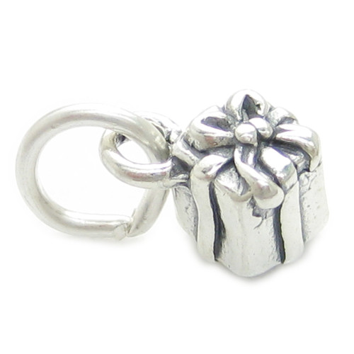 Present Gift sterling silver TINY charm .925 x 1 Presents Gifts charms