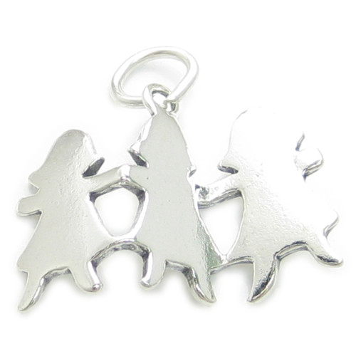 Cutout paper dolls sterling silver charm .925 x 1 Cut Out doll charms