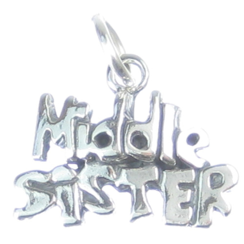 Middle Sister sterling silver charm .925 x 1 Sisters Family charms
