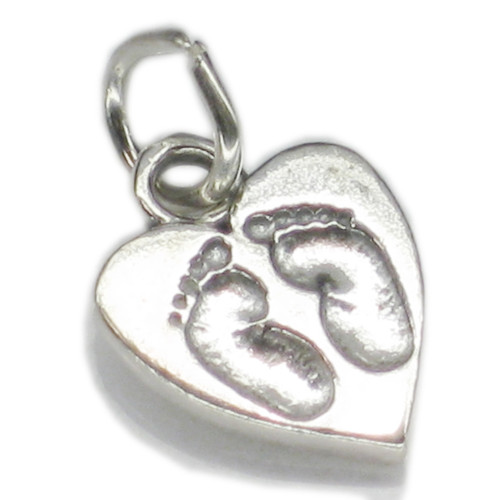Baby Footprints sterling silver charm pendant .925 x 1 charms