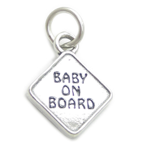 Baby on Board sterling silver charm .925 Babies Newborn charms