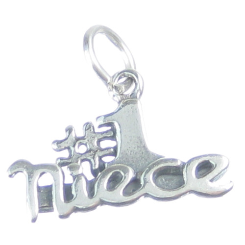 Number One Niece sterling silver charm .925 x 1 Neice Family charms