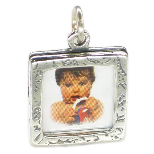 Photo holder sterling silver charm pendant .925 x 1 Photograph charms