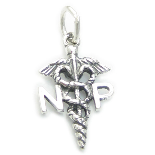 NP Nurse Practitioner sterling silver charm .925 x 1 medical charms
