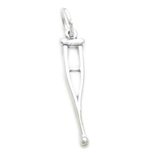 Crutch sterling silver charm .925 x 1 Medical Broken Leg charms