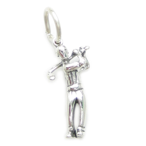 Golfer sterling silver charm .925 x 1 Golfing Golf sport charms