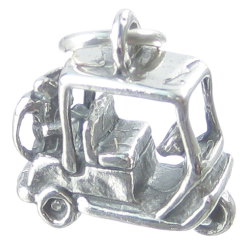 Golf Cart sterling silver charm .925 x 1 Golfing Golfer carts charms A1
