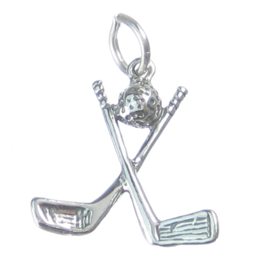 Golf Clubs with Ball sterling silver charm .925 x 1 Golfer Golfing Clubs